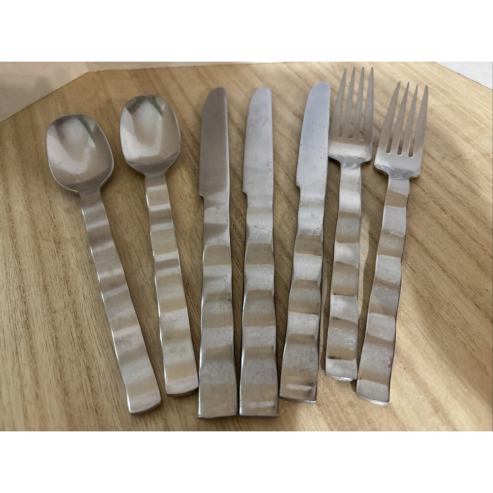 Vintage Farberware Roller Coaster Replacements Spoons Forks Dinner Knives 7 Set - Picture 2 of 8
